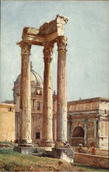Temple Of Vespasian Rome, Italy Postcard Postcard