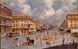 Piazza Della Borsa E Corso Umberto Postcard