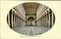 Interno Della Basilica Di S. Paolo Roma, Italy Postcard Postcard