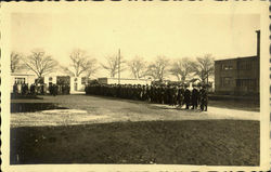 Uniformed men reporting for duty Postcard