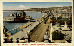 Promenade Des Anglai et Ie Paris De La Jettee Nice, France Postcard Postcard