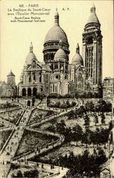 Sacre Coeur Basilica With Monumental Staircase Postcard