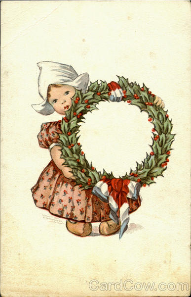 Christmas Wreath Girl Children