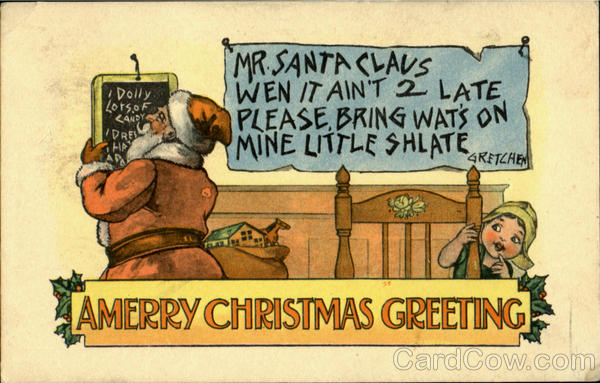 A Merry Christmas Greeting Santa Claus