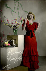 Buona Pasqua - Tinted Real Photo Postcard