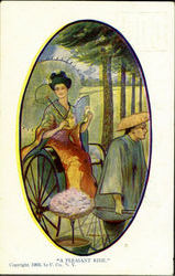 A Pleasant Ride Asian Postcard Postcard