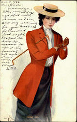 Riding Girl Postcard
