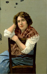Woman on Chair Postcard