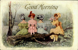Women with colored dresses Postcard