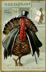 Thanksgiving Day Turkey Postcard