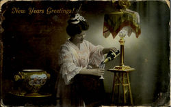 New Years Greetings Postcard