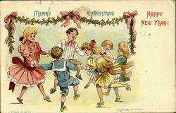 Merry Christmas Happy New Year Postcard