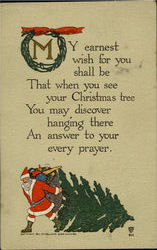 Santa with Tree Postcard