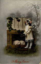 Merry Xmas pigs Postcard