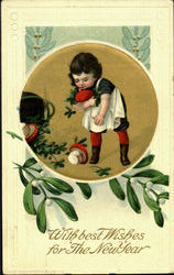 With Best Wishes For The New  Year Postcard