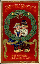 Christmas Greetings Children Postcard Postcard