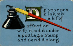 Dip your Pen in Ink Postcard