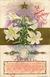April A Happy Birthday To You Postcard Postcard