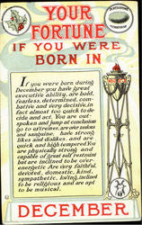 Your Fortune If You Were Born In December Birthday Postcard Postcard