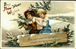 Best New Year Wishes Children Postcard Postcard