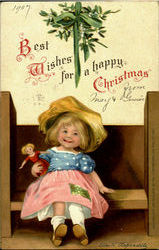 Best Wishes For A Happy Christmas Children Postcard Postcard