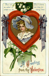 The Greeting From Thy Valentine Hearts Postcard Postcard