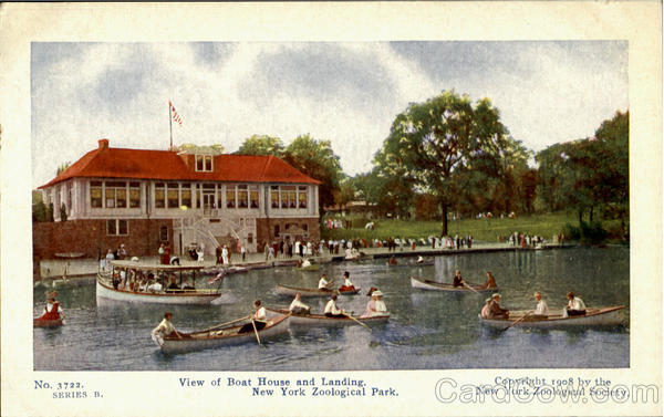 View Of Boat House And Landing, New York Zoological Park New York City