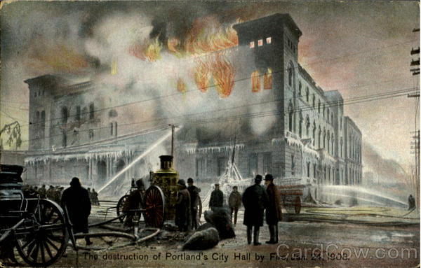 The Destruction Of Portland's City Hall By Fire Maine