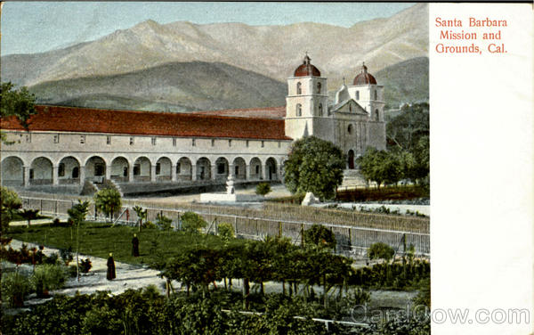 Santa Barbara Mission And Grounds California