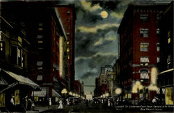 Locust St. Looking East From Seventh At Night Postcard