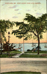 Fort Allen Park And Harbor Postcard