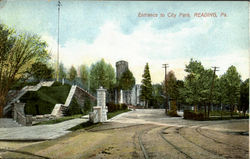 Entrance To City Park Reading, PA Postcard Postcard