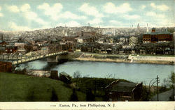Easton PA  from Phillipsburg, NJ Postcard