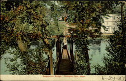 Suspension Bridge Chicopee Falls, MA Postcard Postcard