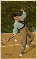 Returned Tennis Postcard Postcard