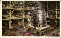 The Lobby Old Faithful Inn, Yellowstone Park Postcard