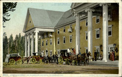 Departing Stages, Yellowstone Park Postcard