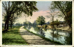 Bicycle Path And Canal Postcard