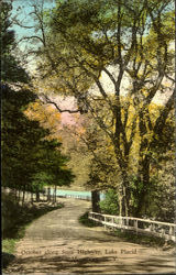 October Along State Highway Lake Placid, NY Postcard Postcard