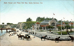 Bath House And Plaza Del Mar Postcard