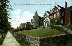King Street, Washington Street Portland, OR Postcard Postcard