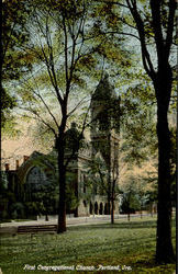 First Congregational Church Portland, OR Postcard Postcard