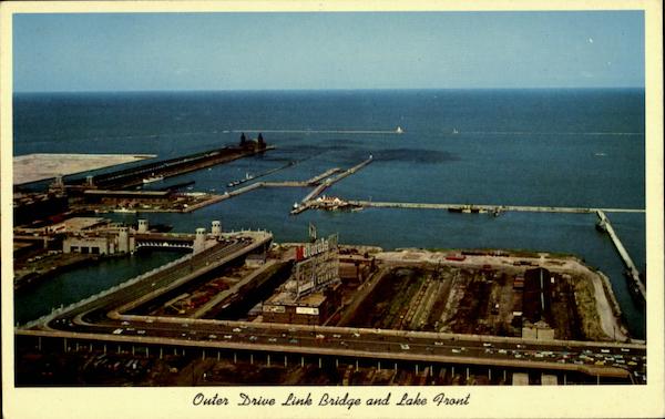Outer Drive Link Bridge And Lake Front Chicago Illinois