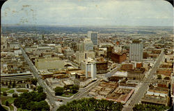 Air View Of Down Town Denver Postcard