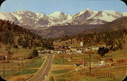 Approaching Estes Park Village Postcard