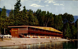 The New Village Chalet, Apgar Glacier National Park Montana Postcard Postcard