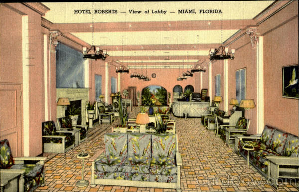 Hotel Roberts View Of Lobby Miami Florida