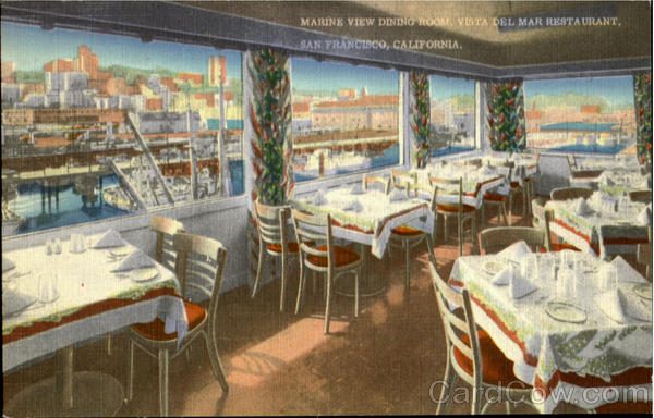 Marine View Dining Room Vista Del Mar Restaurant San Francisco California