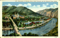 Panorama Of Colorado River Glenwood Springs, CO Postcard Postcard