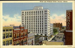 Water And Williams Street Decatur, IL Postcard Postcard